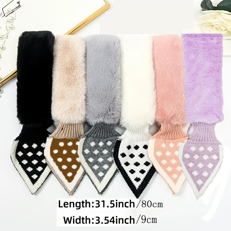 Plush Neck Scarf Soft Warm Winter Bow Tie Scarf