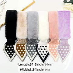 Plush Neck Scarf Soft Warm Winter Bow Tie Scarf