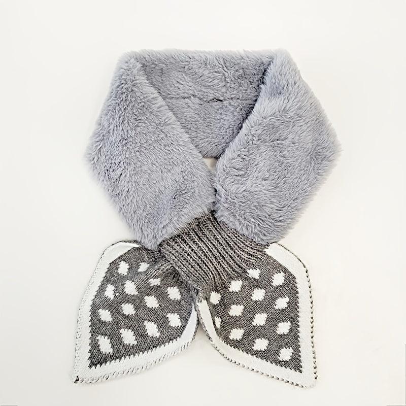 Plush Neck Scarf Soft Warm Winter Bow Tie Scarf