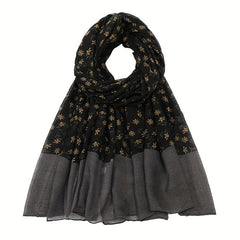 Vintage Floral Print Voile Scarf Breathable Hijab Sunscreen Head Wrap