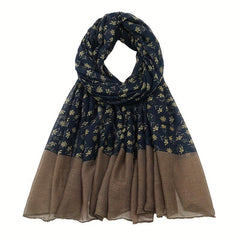 Vintage Floral Print Voile Scarf Breathable Hijab Sunscreen Head Wrap