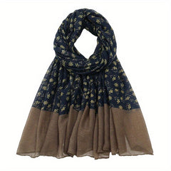 Vintage Floral Print Voile Scarf Breathable Hijab Sunscreen Head Wrap