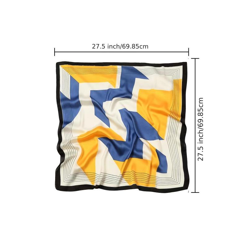 Geometric Multicolor Silk Small Square Women's Warm Scarf