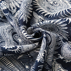 Boho Dark Scarf Vintage Paisley Print Beach Sunscreen Travel Shawl