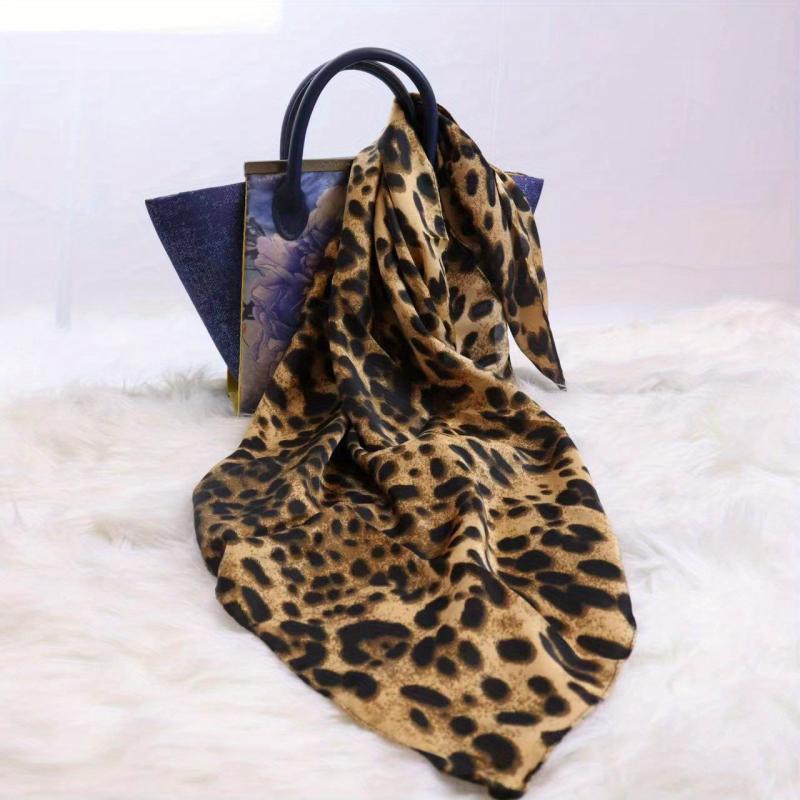 Satin Head Scarf 70cm Square Short Print Silky Headband Neck Decorative