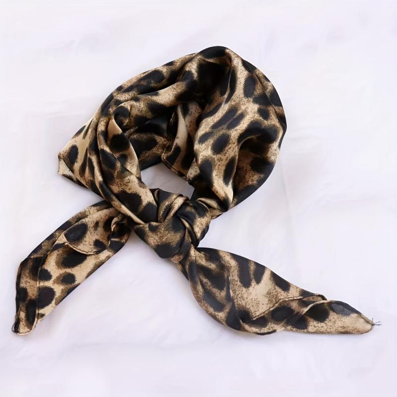 Satin Head Scarf 70cm Square Short Print Silky Headband Neck Decorative