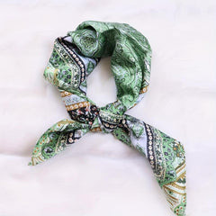 Satin Head Scarf 70cm Square Short Print Silky Headband Neck Decorative