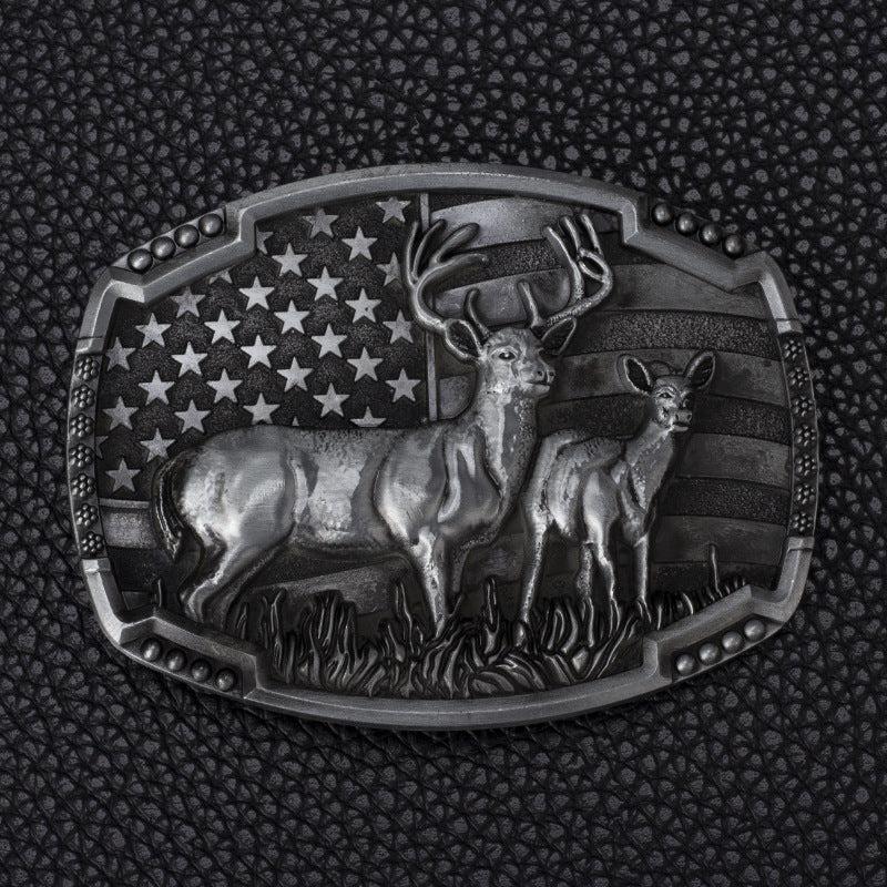 Bear Deer Skin Buckle Alloy Belt Buckle Decorative Accessory For Men