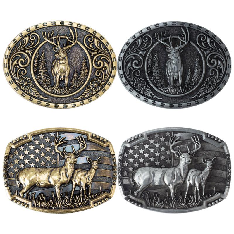 Bear Deer Skin Buckle Alloy Belt Buckle Decorative Accessory For Men