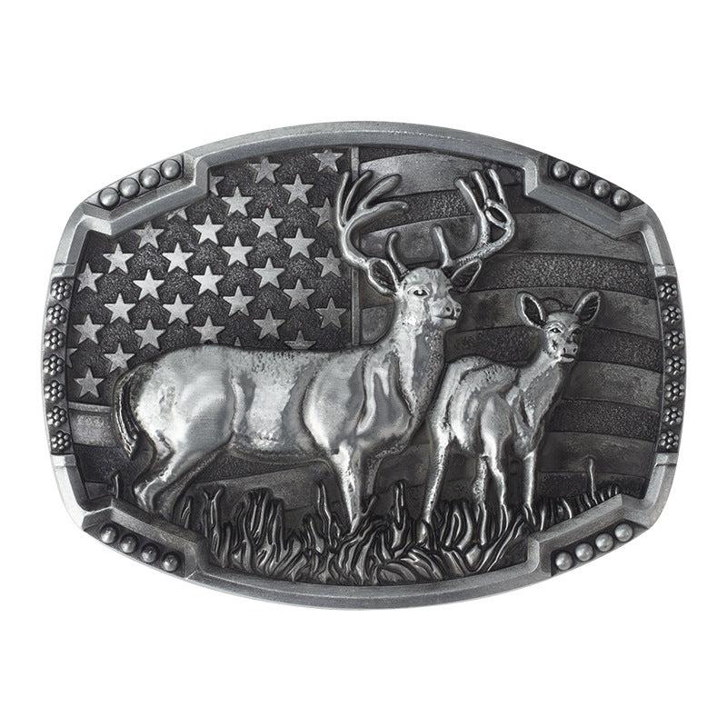 Bear Deer Skin Buckle Alloy Belt Buckle Decorative Accessory For Men