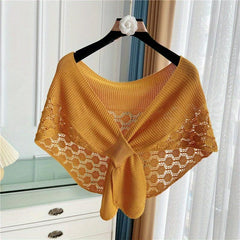 Knitted Hollow Shawl Solid Versatile Sunflower Shawl Wraps For Women