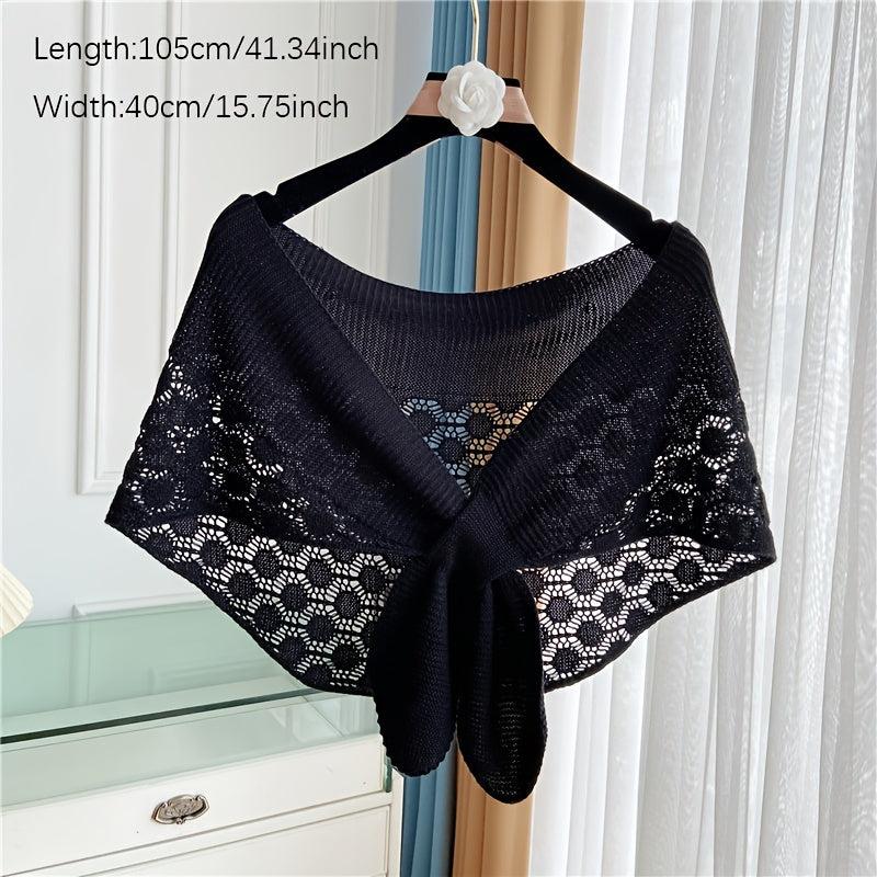 Knitted Hollow Shawl Solid Versatile Sunflower Shawl Wraps For Women