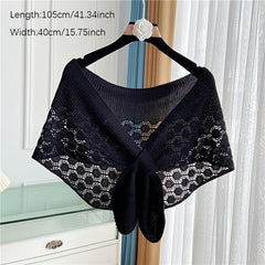 Knitted Hollow Shawl Solid Versatile Sunflower Shawl Wraps For Women