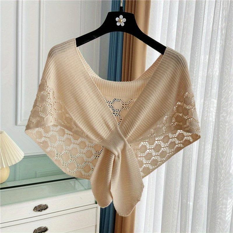 Knitted Hollow Shawl Solid Versatile Sunflower Shawl Wraps For Women