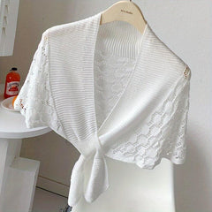 Knitted Hollow Shawl Solid Versatile Sunflower Shawl Wraps For Women