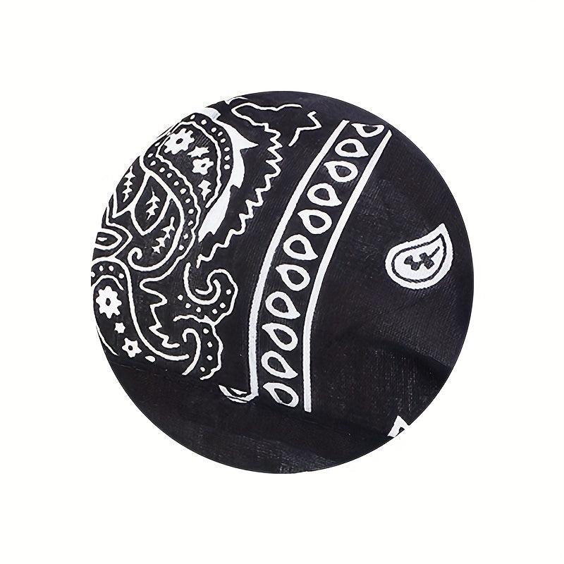 Paisley Print Turban Cap Ramadan Head Wrap Bandana Lace Up Hijab Hat