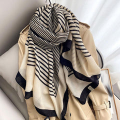 Silk Scarf Women Winter Warm Shawl Lightweight Neckerchief