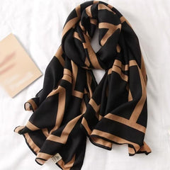 Silk Scarf Women Winter Warm Shawl Lightweight Neckerchief