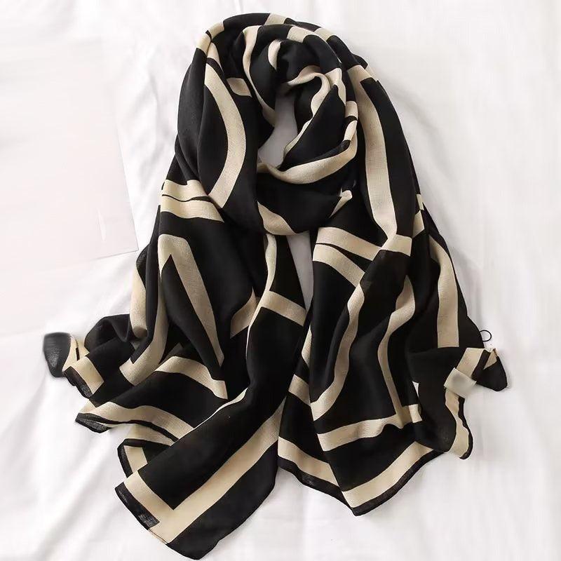 Silk Scarf Women Winter Warm Shawl Lightweight Neckerchief