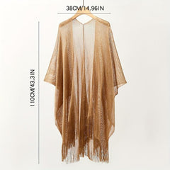 Mesh Bikini Cover Up Tassel Shawl Beach Blouse