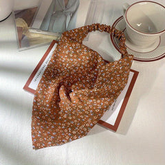 Vintage Floral Print Head Scarf Women's Elastic Hair Band