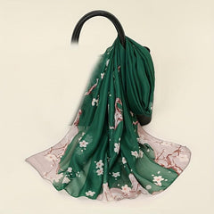 Vintage Tree Print Chiffon Scarf Long Shawl Windproof Head Wrap