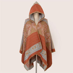 Oversized Hoodie Scarf Blanket Shawl Boho Plaid Block Print Tassel