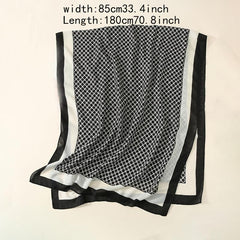 Classic Linen Scarf Autumn Winter Print Long Shawl