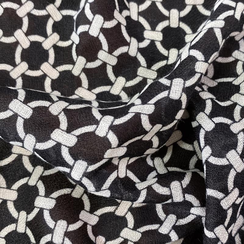Classic Linen Scarf Autumn Winter Print Long Shawl