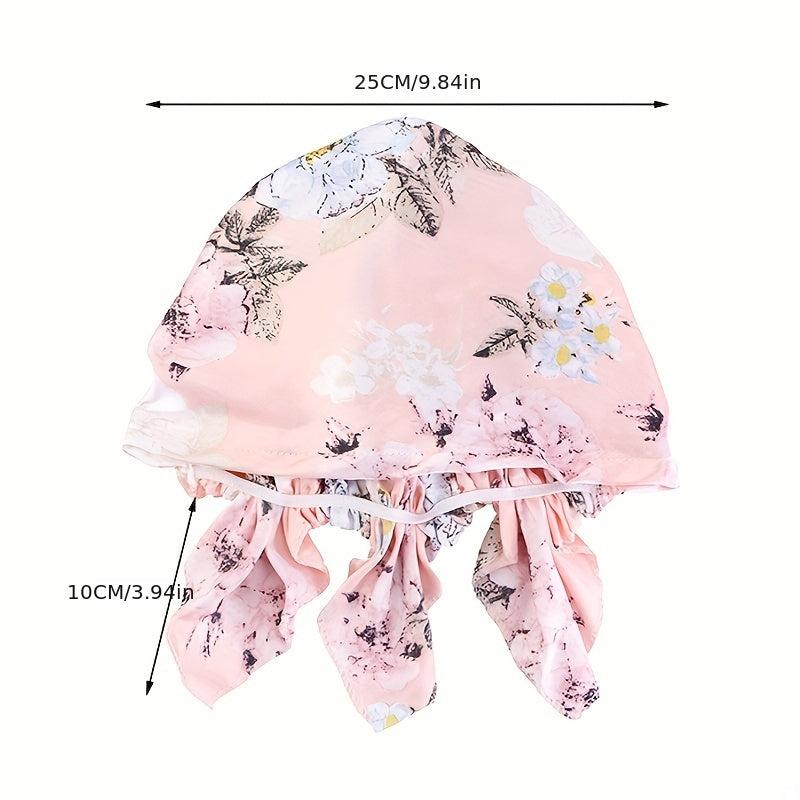 Pink Satin Turban Head Wrap Bonnet Chemo Hat Elastic Hijab Cap Beanie