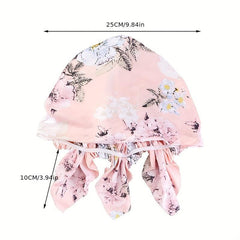 Pink Satin Turban Head Wrap Bonnet Chemo Hat Elastic Hijab Cap Beanie