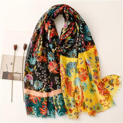 Ethnic Style Travel Shawl Printed Tassel Scarf Women's Retro Warm Scarf