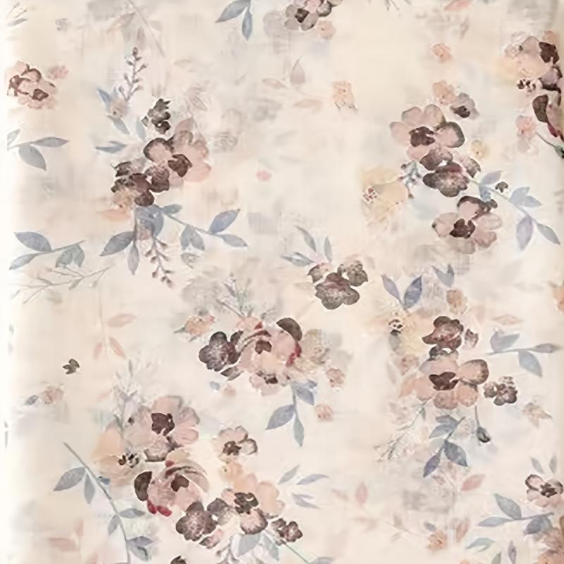 Beige Floral Print Scarf Tassel Shawl Women Outdoor Sunscreen Head Wrap