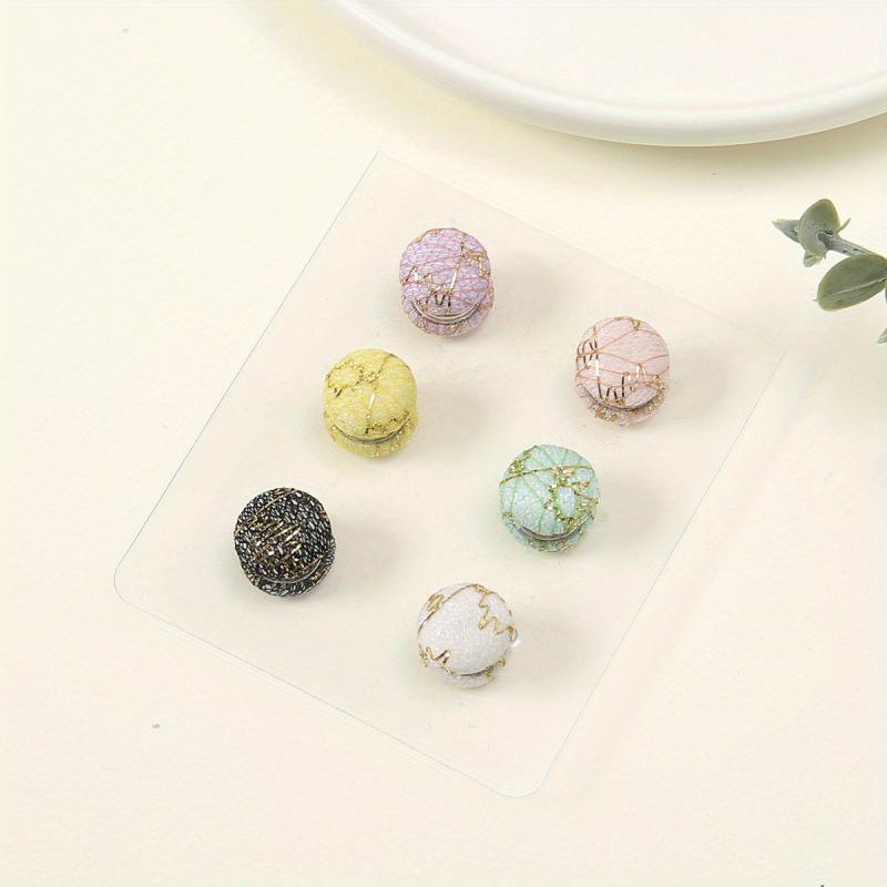 6pcs Candy Hijab Magnetic Pins Sequin Strength Magnetic Scarf