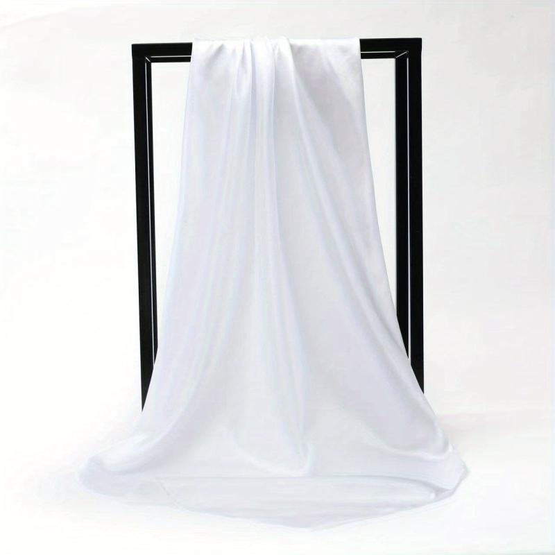 Solid Satin Shawl Bandana Silk Square Scarf Head Wrap Classic Sunscreen Travel