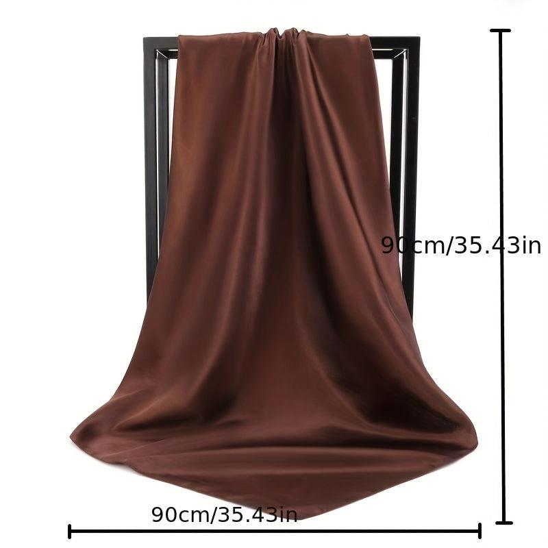 Solid Satin Shawl Bandana Silk Square Scarf Head Wrap Classic Sunscreen Travel
