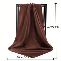 Solid Satin Shawl Bandana Silk Square Scarf Head Wrap Classic Sunscreen Travel