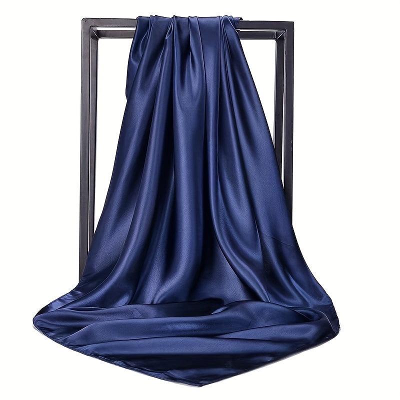 Solid Satin Shawl Bandana Silk Square Scarf Head Wrap Classic Sunscreen Travel