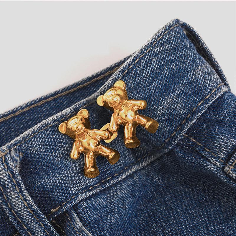 1pair Bear No Sew Waist Button for Pant Jeans