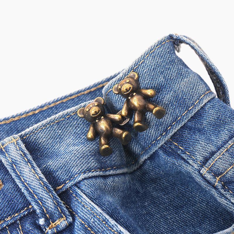 1pair Bear No Sew Waist Button for Pant Jeans