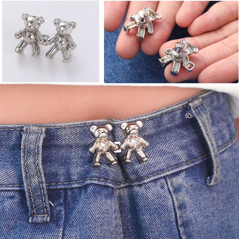 1pair Bear No Sew Waist Button for Pant Jeans