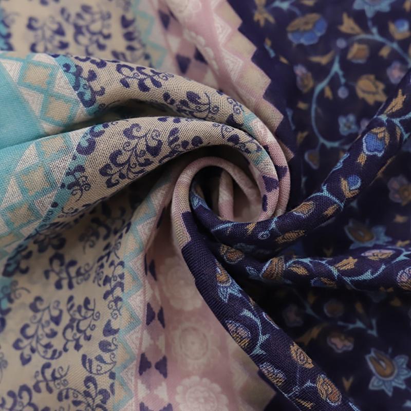 Bohemian Tassel Vintage Scarf Floral Geometric Print Shawl