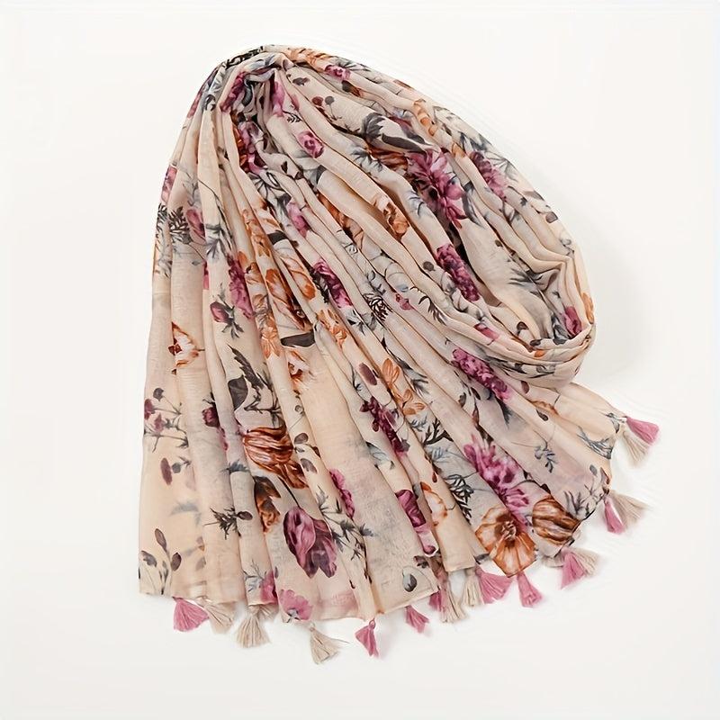 Floral Tassel Shawl Scarf Print Soft Headband Hijab