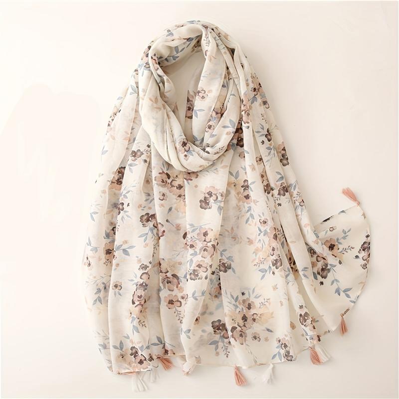 Floral Tassel Shawl Scarf Print Soft Headband Hijab