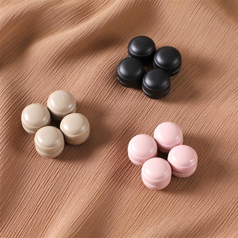 2pcs Scarf Frosted Solid Magnet Fixed Buckle Women Shawl Wrap Accessories
