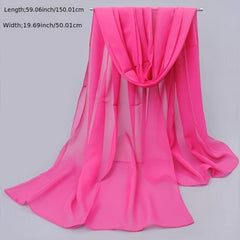Solid Chiffon Scarf Casual Sunscreen Shawl Outdoor Travel