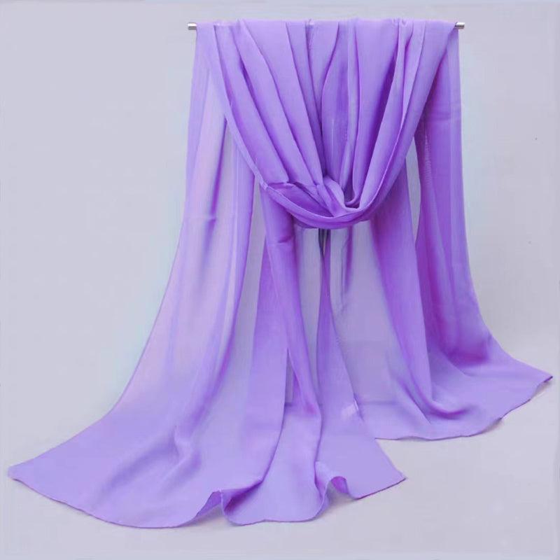 Solid Chiffon Scarf Casual Sunscreen Shawl Outdoor Travel