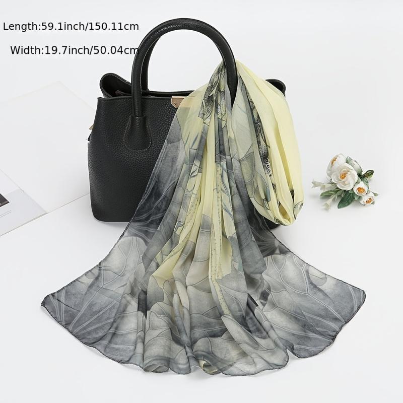 Floral Pattern Scarf Shawl Sunscreen Shawls Lightweight Print Scarfs Women