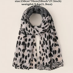 Leopard Print Scarf Breathable Casual Shawl Gauze Scarves Windproof