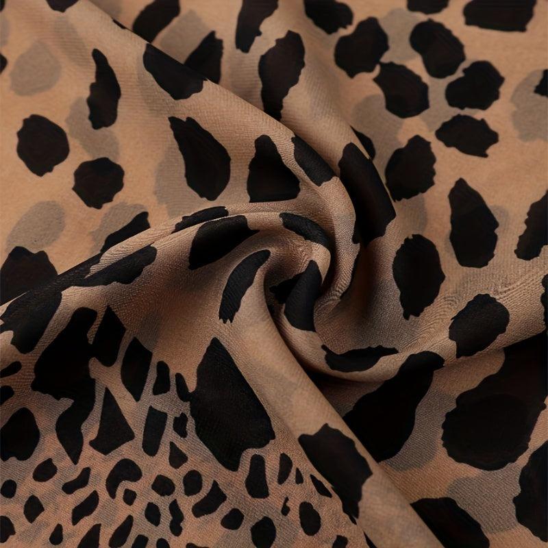 Leopard Print Scarf Breathable Casual Shawl Gauze Scarves Windproof